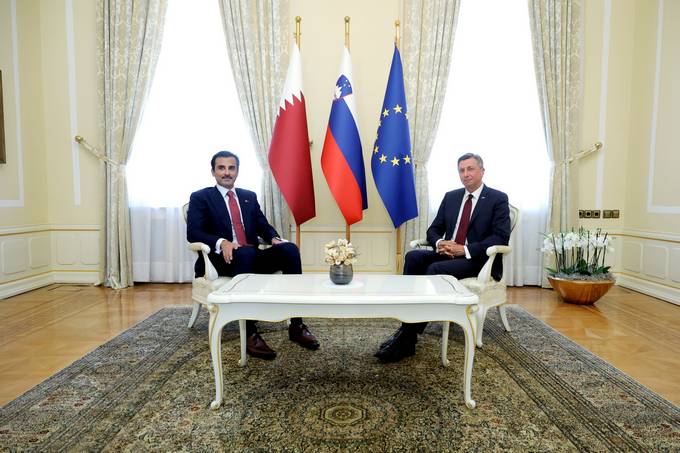 Predsednik Pahor na uradnem obisku v Sloveniji gosti katarskega emirja Al Thanija